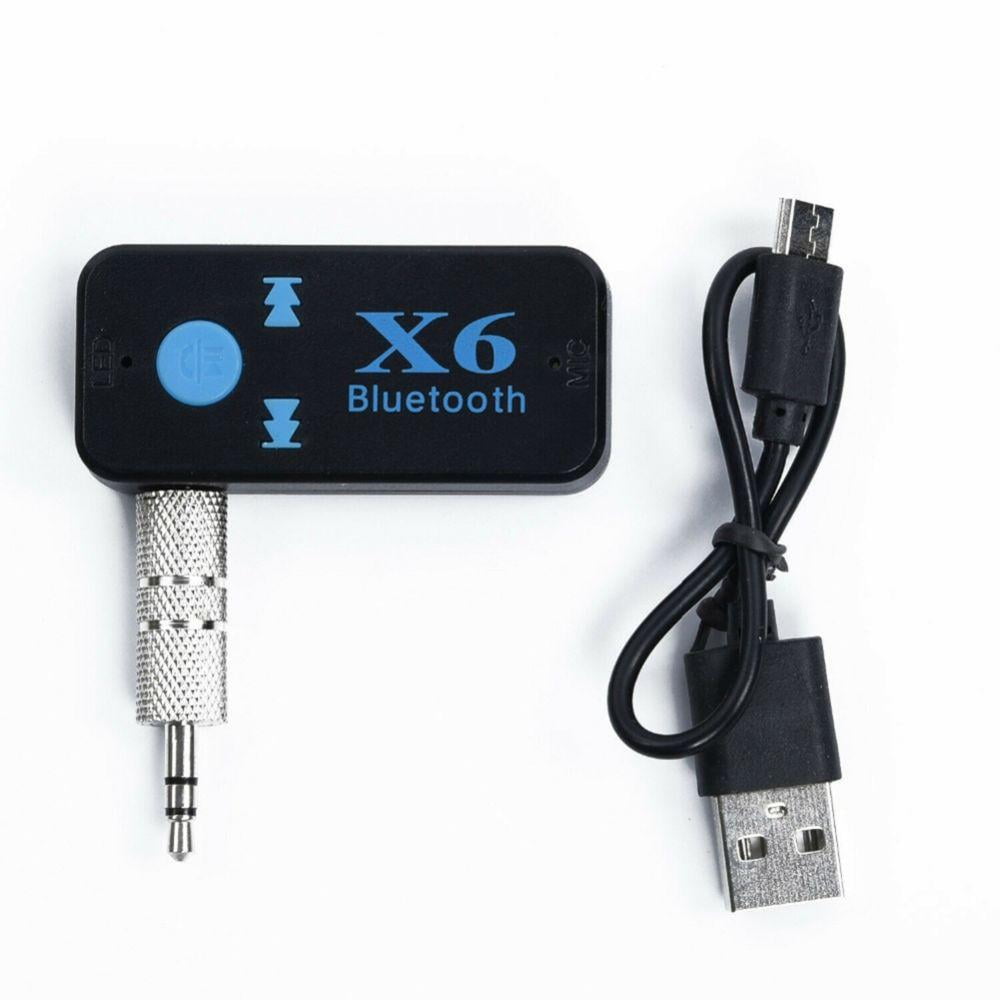 X6 Wireless Bluetooth Audio Music Receiver Stereo Car Adapter Mic 3.5mm AUX USA 