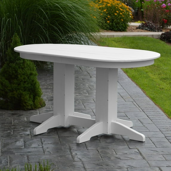 A & L Furniture Poly 60 x 33 in. Oval Outdoor Dining Table
