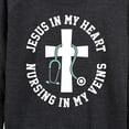 thumbnail image 3 of Instant Message - Jesus In My Heart Nursing In Veins - Women's Lightweight French Terry Long Sleeve Shirt, 3 of 6