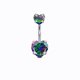 thumbnail image 5 of Anillo de ombligo en forma de corazón con circonita AB y corazón de melocotón, anillo umbilical invertido, piercing para el ombligo, hebilla umbilical, joyería corporal, 5 of 5