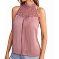 thumbnail image 3 of Women'S Hollow Out Lace Vest Top Summer Fashion Sleeveless Blouse Chic Casual Streetwear Skin Red XL, 3 of 9