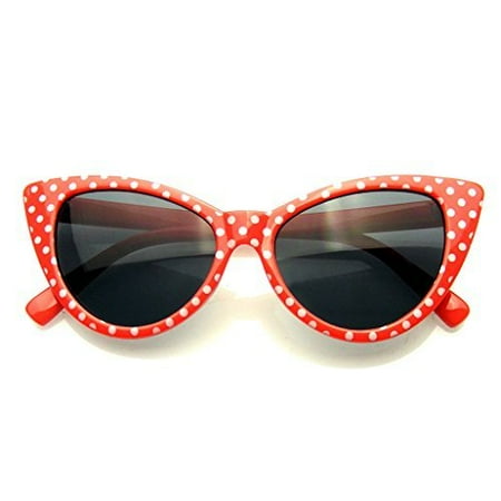 - Emblem Eyewear - Polka Dot Cat Eye Womens Fashion Mod Super Cat Sunglasses
