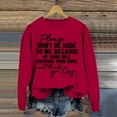 thumbnail image 2 of Women's Please Don't Be Rude Lettering Printed Round Neck Long Sleeve Sweatshirt, 2 of 2