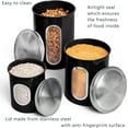 thumbnail image 5 of Mixpresso 3 Piece Black Canisters Sets For The Kitchen, Kitchen Jars With See Window, Airtight Coffee Container Tea Organizer & Sugar Canister, Kitchen Canisters Set of 3 Black Kitchen Décor, 5 of 7