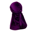 thumbnail image 6 of GPOECD Unisex Solid Color Extra Large Head Wrap Scarf Turban Hat for Men Women Fashion Accessory Sports Outdoor Yoga Running Z8151-Purple,One Size, 6 of 6
