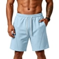 thumbnail image 2 of Sewkxo Men's Baggy Sweat Shorts 7" Cotton Summer Athletic Casual Shorts with Pockets,Sky Blue L, 2 of 8