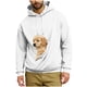 thumbnail image 1 of Ceisia Pet Carrier Hoodie Long-Sleeve for Men with Cotton Fabric Solid Color Drawstring Dogs Cats Pockets White XXXXL Gift, 1 of 5