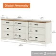 thumbnail image 2 of WAMPAT 2 in 1 Dresser with 9 Drawers for Bedroom, Wooden Dressers with Wide Chest of Drawers,Modern Farmhouse Dresser TV Stand with Metal Handles for Living Room, Hallway,Antique White, 2 of 4