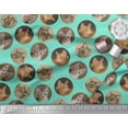 thumbnail image 2 of Soimoi Poly Georgette Fabric Cat Face Animal Print Sewing Fabric Yard 52 Inch Wide, 2 of 3