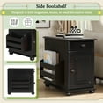 thumbnail image 5 of Aukfa Flip Top End Table with USB Ports, Power Outlets, Drawer, and Cup Holders - Compact Side Table with Bookshelf for Living Room, Bedroom, or Small Spaces - Espresso, 5 of 8