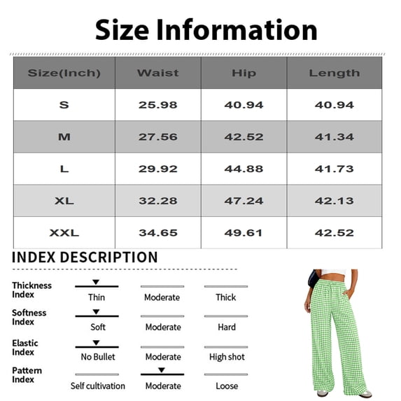 Stralyhd Wide Leg Pants for Women Plaid Casual Loose Linen Flowy Pants Beach Drawstring Elastic Waisted Lounge Trousers with Pockets Black S
