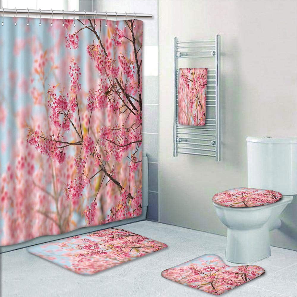 PRTAU Floral Japanese Sakura Cherry Blossom Branches Full of Spring