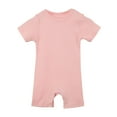 thumbnail image 2 of SROBPTY Newborn Boys Girls Solid Short Sleeve Romper for 0-24 Months Summer Pink, 18 Months, 2 of 4