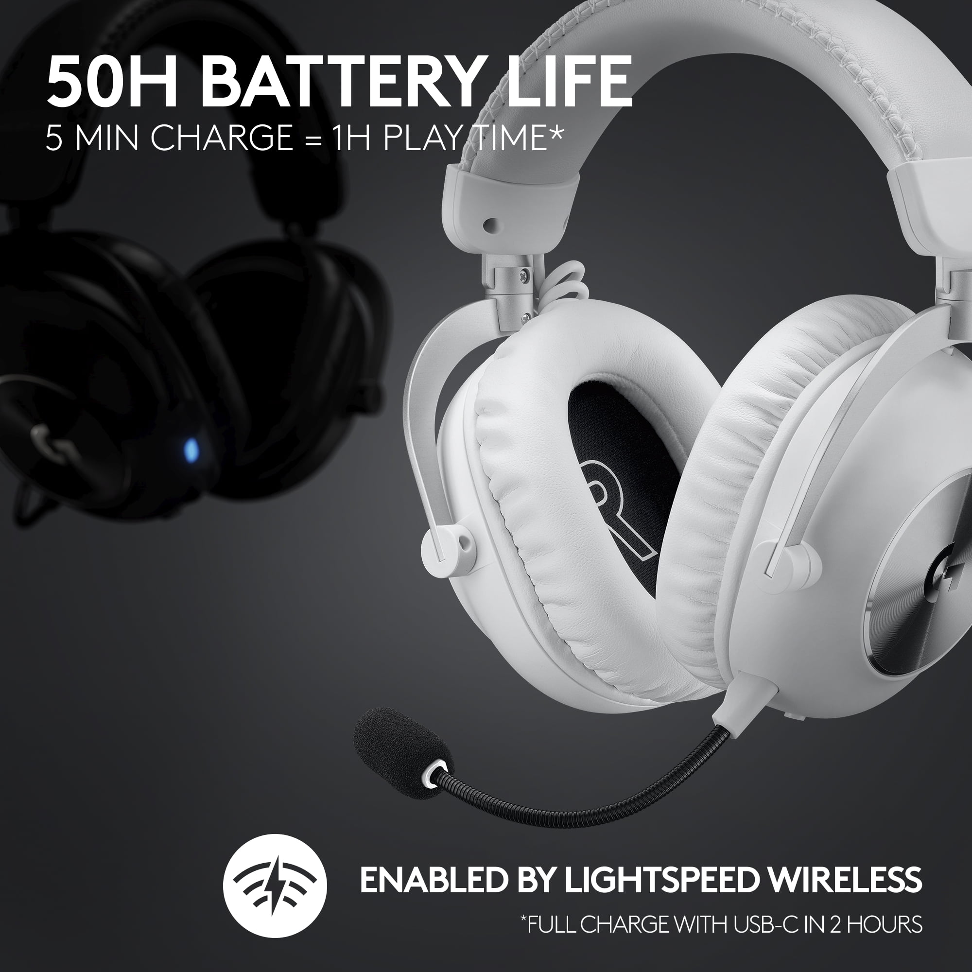 Logitech PRO X 2 LIGHTSPEED ホワイト Logitech, Wireless Gaming Headset, PRO X 2 LIGHTSPEED, White