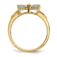 thumbnail image 2 of Finest Gold 14K Yellow Gold Polished Aquamarine Bow Ring - Size 7, 2 of 5