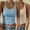 Light Blue, variant on LYEAA Tank Tops for Women Plus Size Cami Pack of 2 Spaghetti Strap Fitted Summer Casual Camisole Solid Crew Neck Sleeveless Breathable Fashion Ladies Pullover Shirts Blue S
