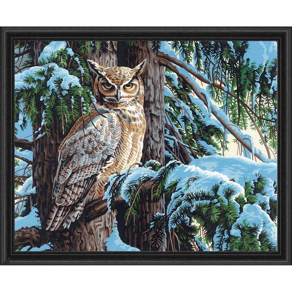 Paintworks® Great Horned Owl Kit & Frame PaintbyNumber Kit Walmart