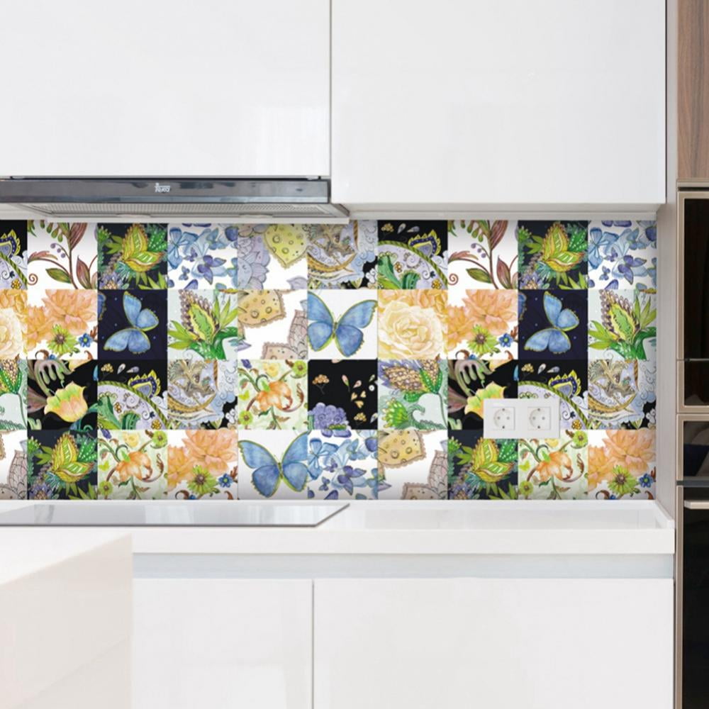 24 Sheets Glossy 3D Peel and Stick Tile Stickers Backsplash for Kitchen,Stick on Subway Mosaics Tile Paint Splashback Water Heat Resistant Bathroom Kitchen,5.9*5.9"