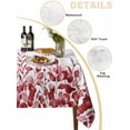 thumbnail image 2 of Pink Red Eucalyptus Leaves Table Cloth, Waterproof Tablecloth for Rectangle Tables, Watercolor Spring Summer Botanical Reusable Washable Fabric Table Cover for Restaurant Kitchen Dining 60"x120", 2 of 9