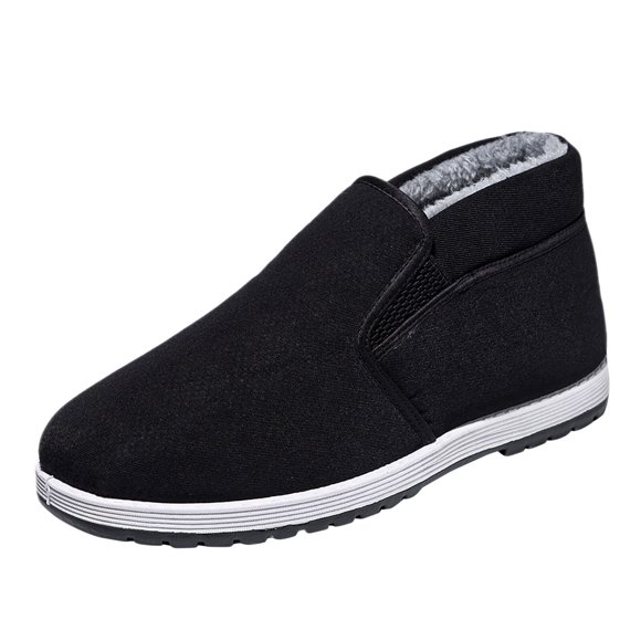 WEAIXIMIUNG Sports Shoes for Men Men Warm High Top Shoes Non and Thick Black Work Shoes