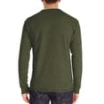 thumbnail image 3 of Siilsaa Mens Shirts Mens Fashion Casual Sports Fitness Outdoor Curved Hem Solid Color Round Neck T Shirt Long Sleeve Top Green,S, 3 of 5
