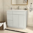 thumbnail image 2 of 36 In. W X 21 D 34.5 H Plywood Vanity Sink Base Cabinet, Gray With Left Door - For Bathroom & Kitchen, Proof, Cabinetry Floor , Quiet Shut, 2 of 3