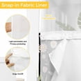 thumbnail image 3 of Spring Flowers No Hooks Shower Curtain with Snap-in Liner Watercolor Pink White Floral Leaf Butterfly Dragonfly Black Shower Curtains for Bathroom, Waterproof, Easy Install, Washable 72"x78", 3 of 9
