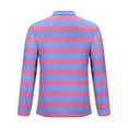 thumbnail image 4 of ZCFZJW Men's Polo Shirt Casual Striped Print Long Sleeve 1/4 Zip up Lightweight Classic Fashion Lapel Collar Big and Tall Golf Sport Shirt Hot Pink XXXXL, 4 of 5