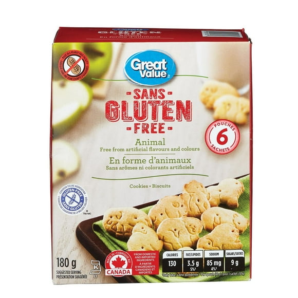 Great Value Gluten Free Animal Cookies, 180 g