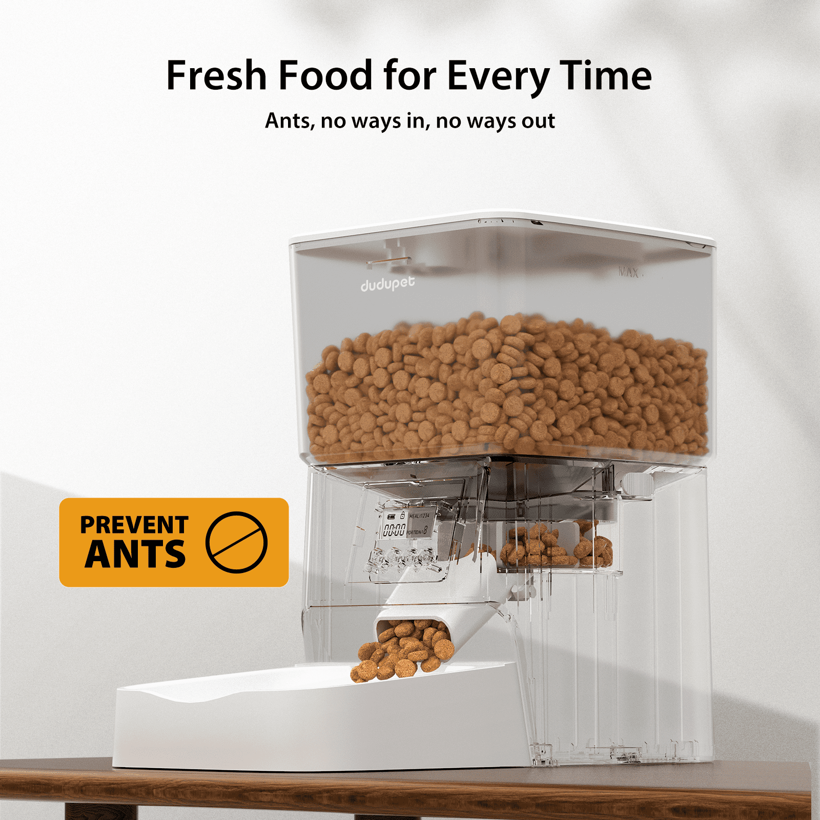 dudupet Automatic Cat Feeder,4L Timed Cats Food Dispenser Smart Pet Feeder Dogs 1-4 Meals per Day