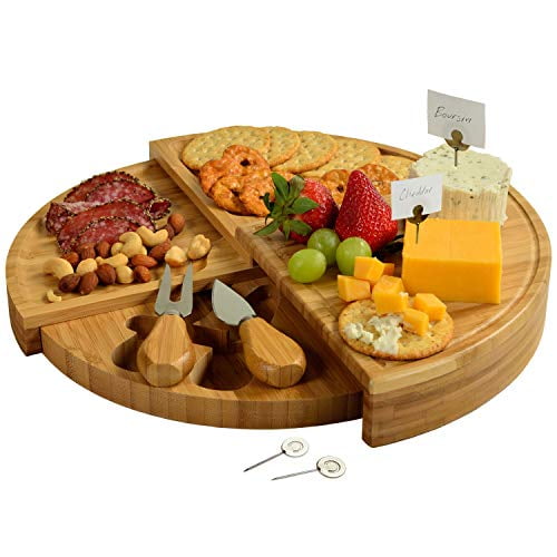 Picnic at Ascot Patented Bamboo Cheese/Charcuterie Board with 