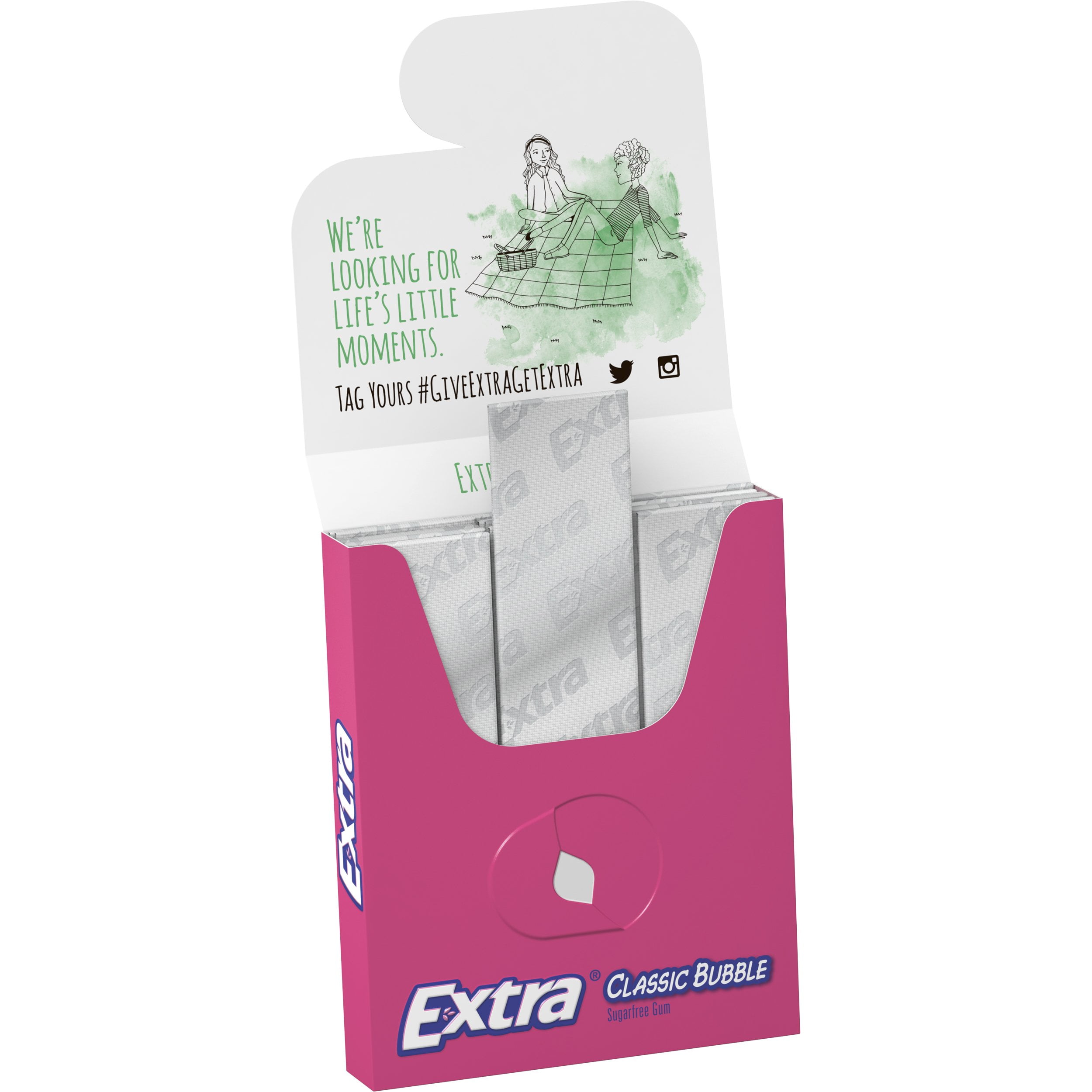 Extra Classic Bubble Sugarfree Gum (Pack of 10)