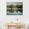 thumbnail image 2 of Shiartex Framed Wall Art Ready to Hang White swan on a pond White swans are swimming on the lake Canvas Print Artwork Wall Art Painting Pictures Home Office Wall Décor Modern Poster 20x16Inch, 2 of 3