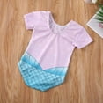 thumbnail image 4 of Kiapeise Toddler Girl One Piece Swimsuit Seashell Pattern Short Sleeve Swimwear, 4 of 9