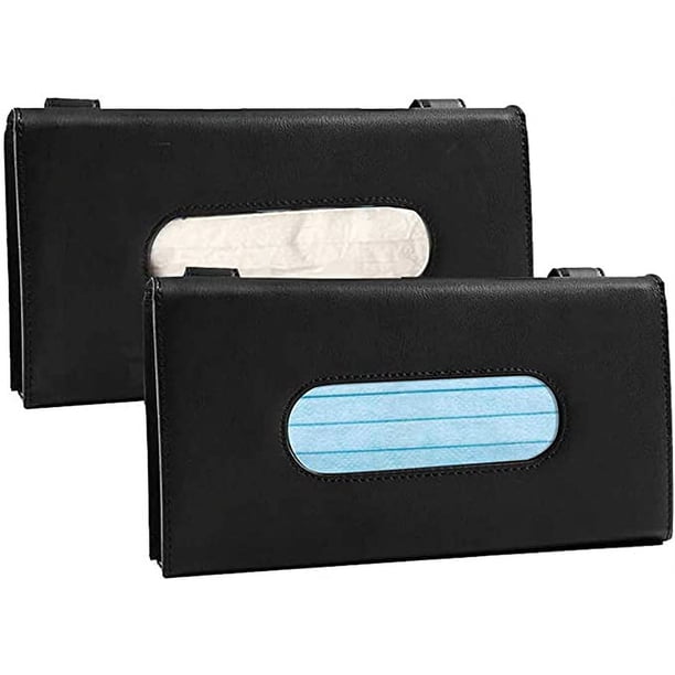 2 uds soporte para pañuelos de coche caja de pañuelos para coche visera de cuero caja de pañuelos para visera de coche soporte para máscara estuche de almacenamiento de papel tisú para visera de coche ER