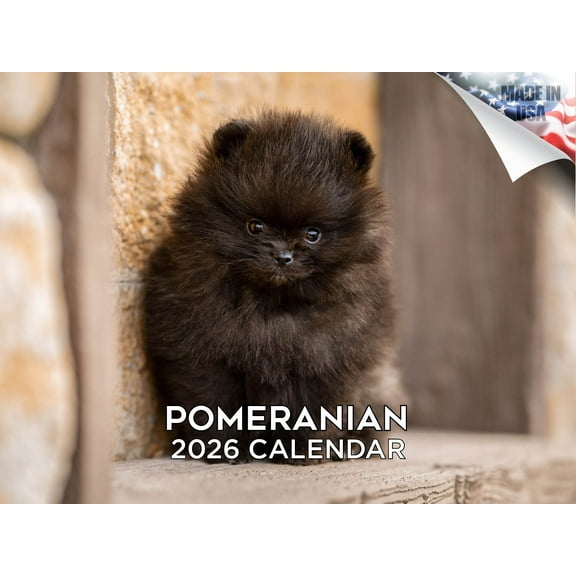 2025 2026 Pomeranian Calendar - Dog Breed Monthly Wall Calendar - 12 x 18 Open - Thick No-Bleed Paper - Giftable - Made in USA