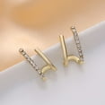 thumbnail image 4 of Hyasfey Twist Stud Earrings for Single Piercing Tiny Spiral Huggie Faux Double Hoop Earrings Illusion Earrings Birthday Valentines Day Gift for Mom Wife Girlfriend, 4 of 7