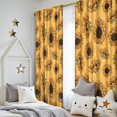 thumbnail image 5 of Blackout Kids Curtains,Yellow Black Polka Dot Sunflower Pattern Childrens Insulated Curtains Set Of 2,Bedroom Essentials,Toddler Room Decor 52"x84", 5 of 5