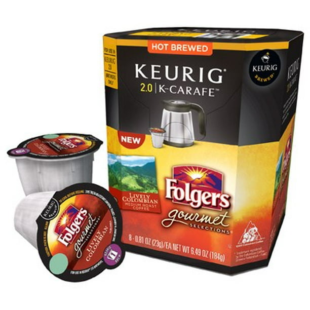 Folgers Colombian Single Serve Coffee for Keurig, Gourmet Selections, 8