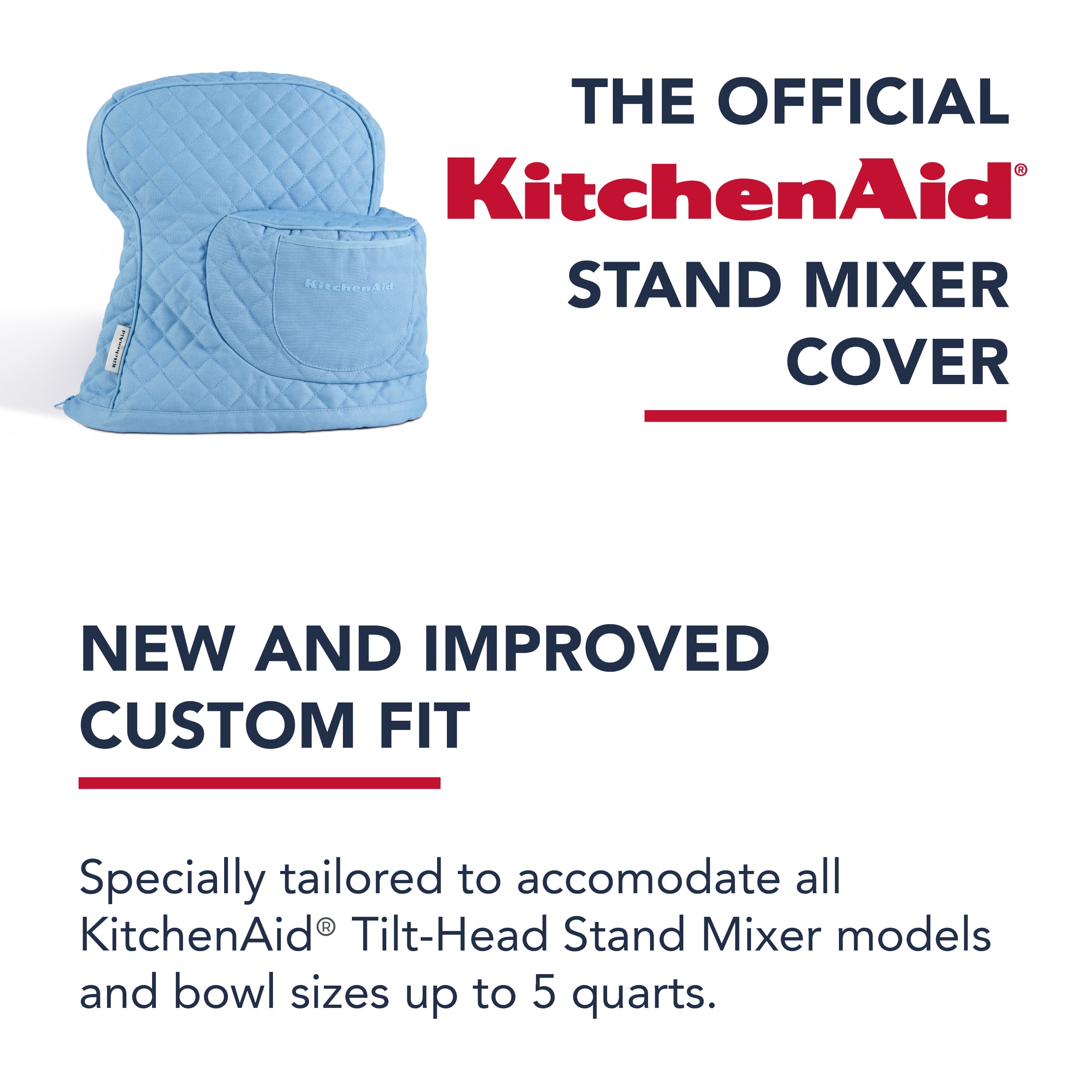 Kitchen Aid Mixer Cover,Kitchen Aid Mixer Accessories with Pockets,Stand Mixer Quilted Dust Cover Compatible with KitchenAid 4.5-5 & 5-8 Quart.Stand
