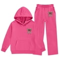 thumbnail image 3 of QTBIUQ Girls Two-Piece Fall Fashion Set Leopard-Print Bow Hooded Sweatshirt and Elastic Waist Wide‑Leg Pants Outfit Set, 3 of 6