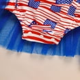 thumbnail image 6 of ZEHJUHAN Summer Baby Girls Independence Day Bodysuit Flag Pattern Triangle Romper with Bowknot for Outdoor Blue，0-3M, 6 of 7
