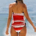 thumbnail image 4 of TSADFHJI Womens Swimsuits Women's Flag Independence Day Split Printing Tangini Neck Drawstring Side Drawstring Swimsuit Two Piece Suit S Red, 4 of 5