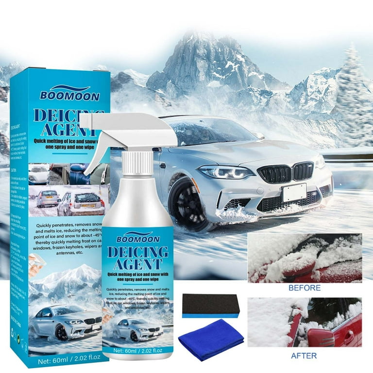 1 Set Winter Car Glass Ice & Snow Remover Solution. Windshield Deicer Spray  60ml