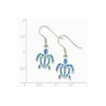 thumbnail image 2 of Sterling Silver Simulated Blue Simulated Opal Inlay Tortoise Dangle Earrings - Measures 35x14mm Wide, 2 of 2