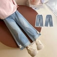 thumbnail image 5 of EnJoCho Girls Jeans Wide Leg Elastic High Waist Loose Fit Pocketed Denim Trousers Classic Bottoms For Kids Spring Autumn Back-to-School Daily Fashion Casual Wear, 5 of 9