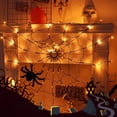 thumbnail image 4 of AZXY LED Spider Web String Lights Halloween Lights Decor, Halloween Decorations Indoor Outdoor Yard Party Door, Halloween Party Decorations for Home Window Lawn Holiday Decor, 4 of 7