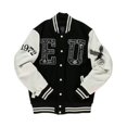 thumbnail image 1 of Ecko Unltd. Chaqueta Elite Varsity para hombre, negra, mediana Ecko Unltd. Chaqueta de universidad, 1 of 2