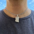 thumbnail image 2 of Real Solid 925 Sterling Silver 1" Jesus Iced Pendant Tennis Chain Choker One Row 16" inch x 3 MM Necklace, 2 of 15