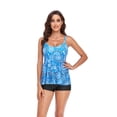 thumbnail image 1 of Melyum Women Tankini Two Piece Ruffled Swimsuits Tummy Control Layered Swimwear with Boyshorts Backless Bathing Suits, 1 of 6
